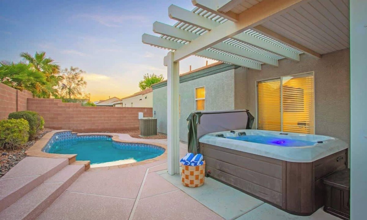 North Las Vegas House | Chill&Play in 6BR Retreat w Pool, Hot Tub & Games!