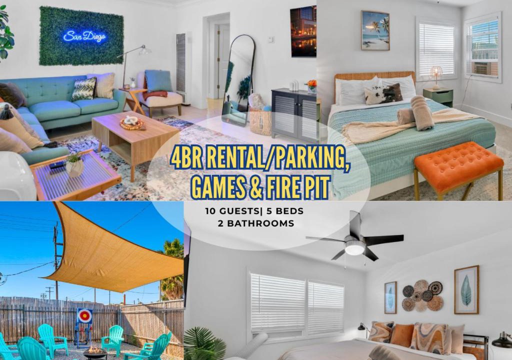 Stockton Apartment | Close to Downtown! Private Yard, Fire Pit,Games