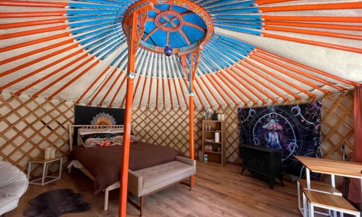 Buckley RV Rental | Heart Yurt · Forest Glamping · Most Beloved · Sleeps 3 · Hot Tub
