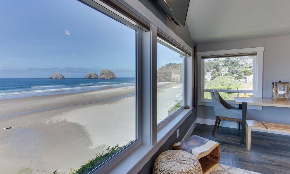 Oceanside Condo | Oceanfront overlooking Three Arch Rocks