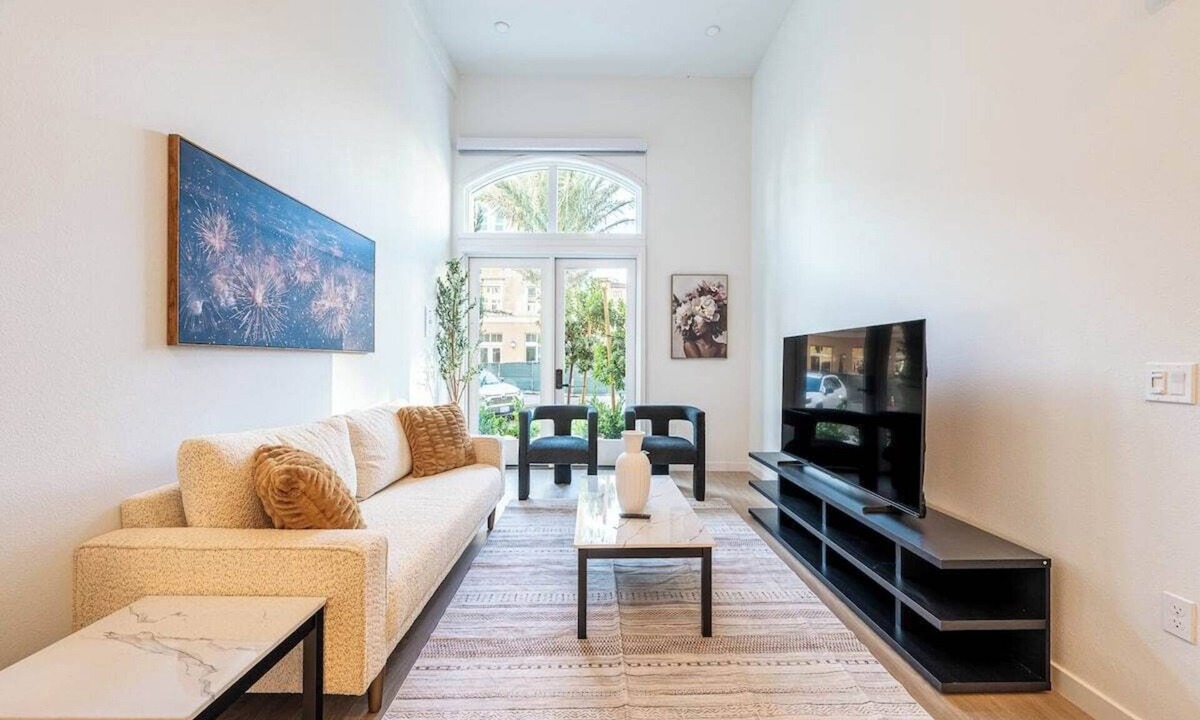 San Bernardino County Apartment | Refined 1B1B with Pool, Spa and 4K Smart TVs