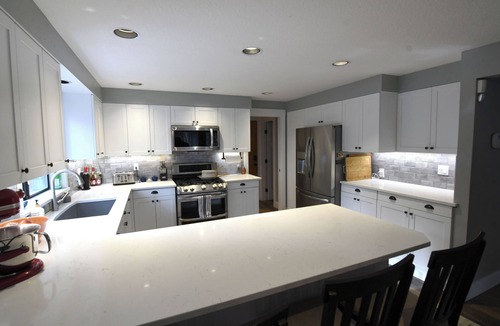 Bend House | 4 bedroom house sleeps 9-12. AC, private pool, hot tub, theater, guest house
