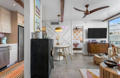 Twin Palms Apartment | Boho chic condo at the mid-century Ocotillo Lodge