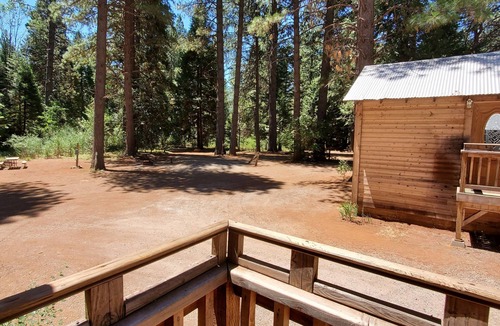 Shingletown RV Rental | Camping Cabin C Near Lassen NP With Shared Bathrooms/Showers
