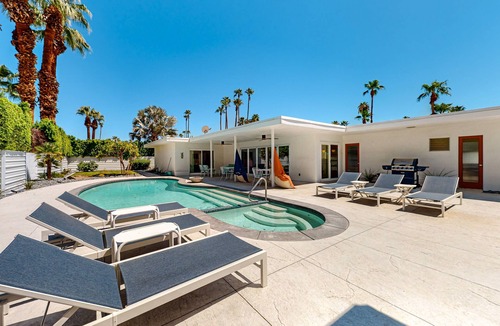 Twin Palms House | Classic, mid-century modern home w/mtn views, private pool and spa - dogs OK