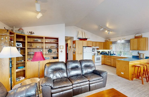 Cape Meares House | Cozy coastal home with deck ocean views and firepit 4 blocks to beach