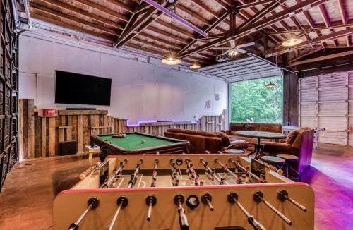 Mount Hood Village House | Dog-friendly creekside home with entertainment barn private hot tub & firepit