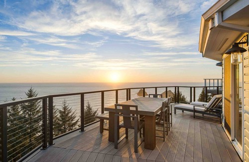 Oceanside House | Epic Oceanfront Perch w/Three Arch Rocks Views, Luxe Design & Decor Inside and Out, Fireplace, BBQ