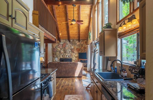 Dorrington Cabin | Evergreen Pinecone Cottage Hot Tub Pool Access Espresso A/C