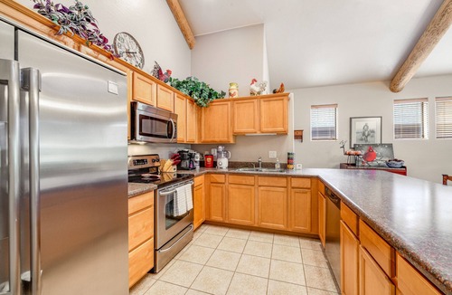 Pinetop House | Hideaway in the pines with pool table, covered deck, fireplace, grill, & W/D