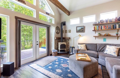Carson House | Modern River Front Cabin, Hot Tub, Detached Office