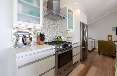 South Laguna House | Ocean View from Kitchen & Living Space that flows onto Deck!