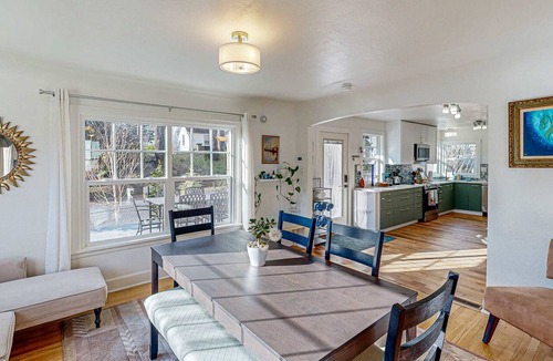 Stevenson House | Renovated home in central location with hot tub, theater, fast wifi & work desks