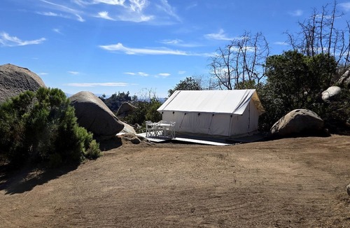Fallbrook RV Rental | Romantic Mountain Tented Cabin with Spacious Interior and Spectacular Sunsets in California