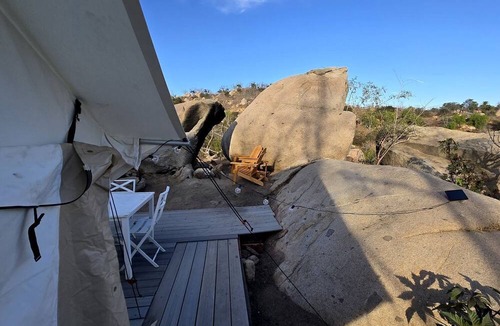 Fallbrook RV Rental | Romantic Mountain Tented Cabin with Spacious Interior and Spectacular Sunsets in California