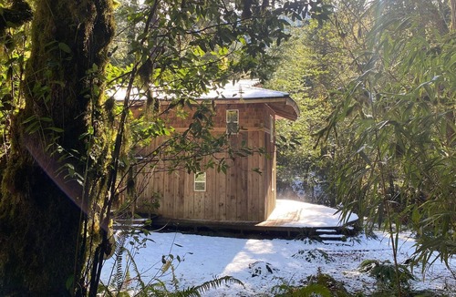 Coos Bay House | Serene Creekfront Lodge style home hidden away in Elliot National Forest