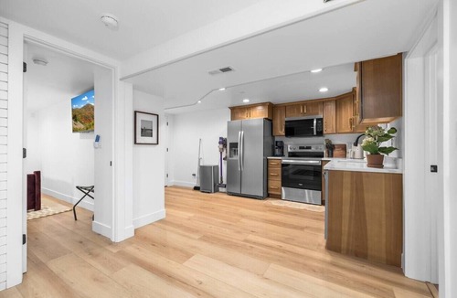 Orem Condo | The Sunny Nest | Workspace, Kitchen & Fiber