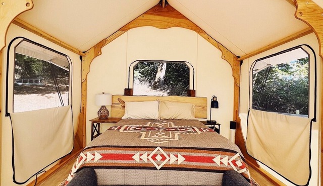 Amico Farm cozy wine country all weather Vista Tent with stunning views