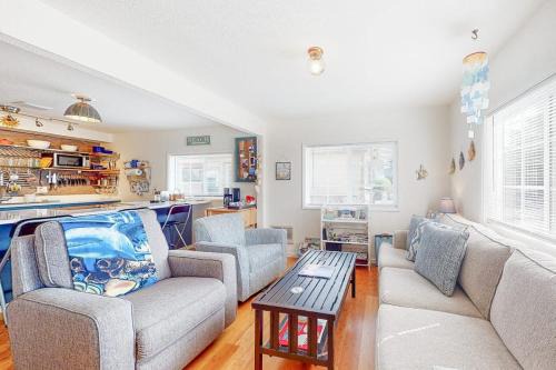 Dog-friendly home with two full kitchens & a gas grill - walk to the ocean