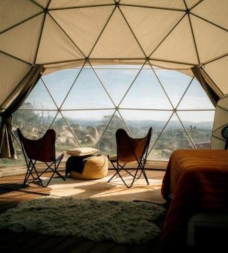 Enchanting Dome Glamping with Mountain and Pacific Views Near Fallbrook in Southern California
