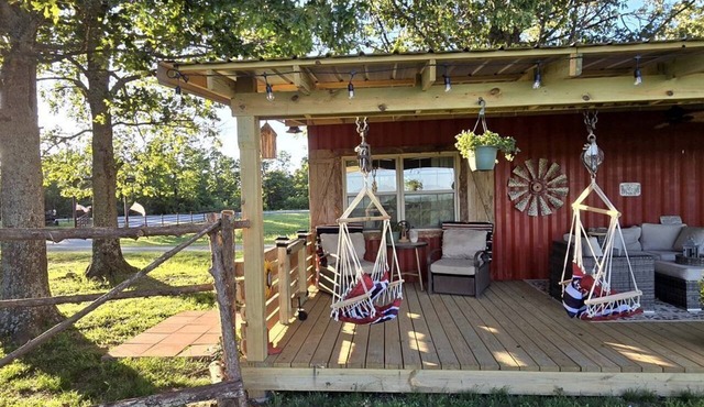 Gorgeous Container for a Romantic Getaway on a Ranch with Incredible Views in Gainesville, Missouri