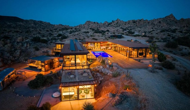 Iconic 7,000sf Glass Villa with 2 Pools on 350 Acres