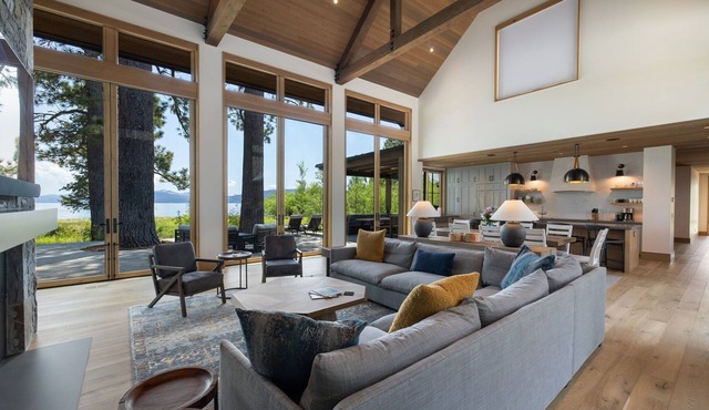 Lake Forest Luxe - Spacious Lakefront Tahoe Retreat, Private Hot Tub, Media Room, EV Charger