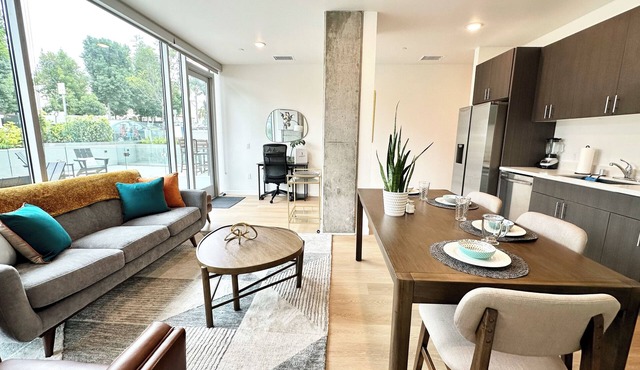 Like a hotel but better! Pet friendly, exclusive patio, near beach, free parking