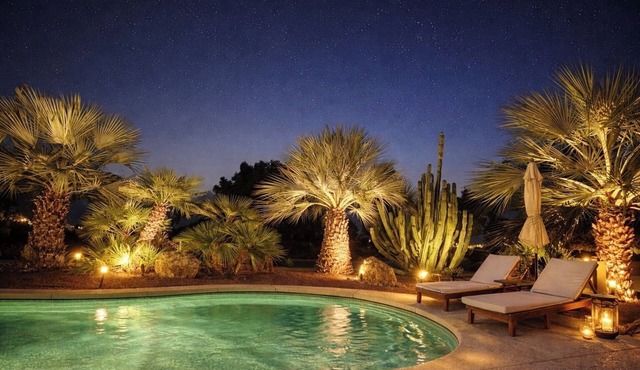 Luxury Palm Springs Villa: Sunset Views on Golf course, private pool & Spa