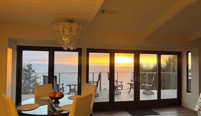 Ocean view hot tub, modern luxury with spectacular, dramatic ocean vistas