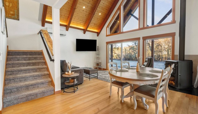 Quail Run River View Cottage! Modern Mountain Cabin Near Jacksonville | Spacious, Bright & Peaceful