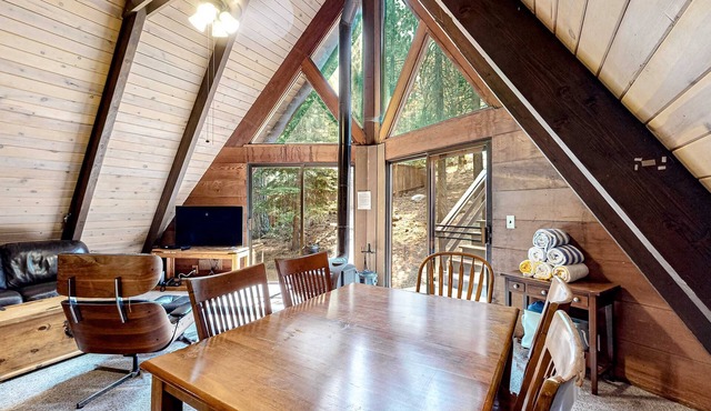 Quiet A-frame cabin near town with forest views & WiFi - dog-friendly