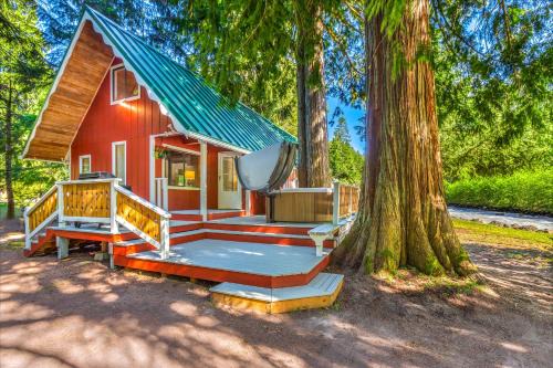 Riverfront Cabin Hot Tub Dogs OK Near Mt Rainier