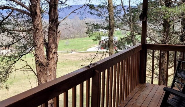 Rustic Elegance: Vintage Decor Cabin with Mountain Scenery in Sparta